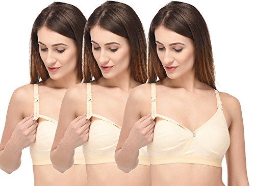 Image of Fabme Women's Hosiery Seamless Nursing Bra - Pack of 3