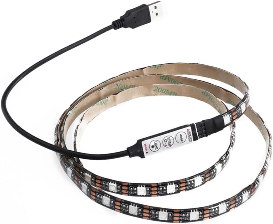 STOBOK 1m Flexible RGB Led Strip Light USB Powered Changing Led Rope Light for Tv Closet and Outdoor Lighting Easy to Install
