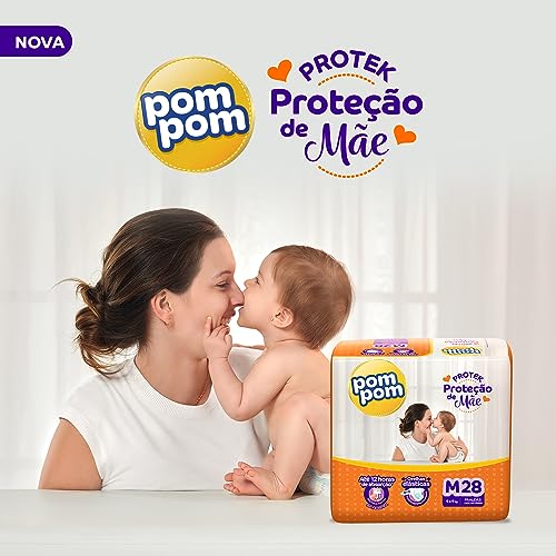 Fralda Pom Pom Protek Proteção de Mãe Mega M 48 Unidades