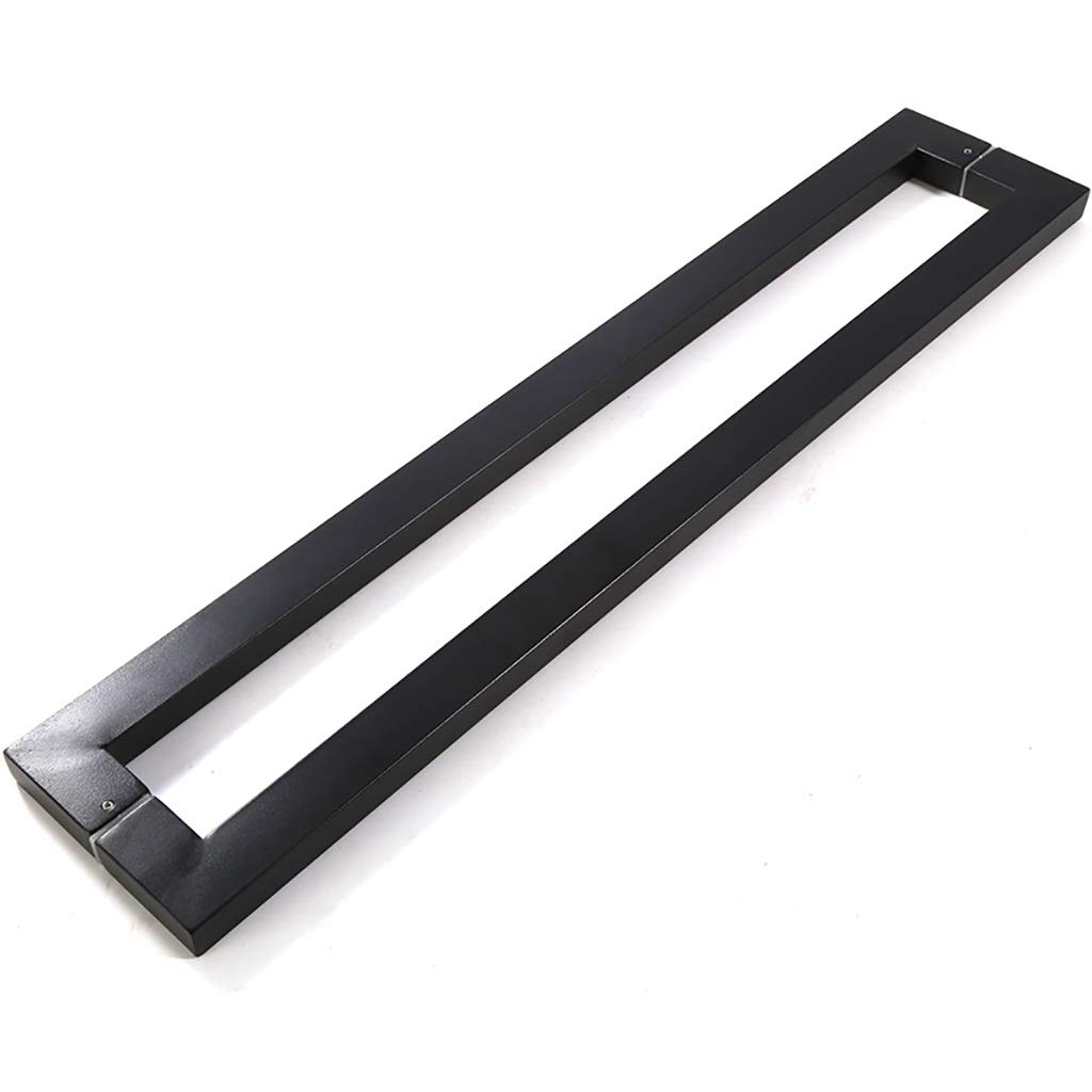 Poignée de porte en acier inoxydable anti-empreinte à tube carré noir mat 600mm