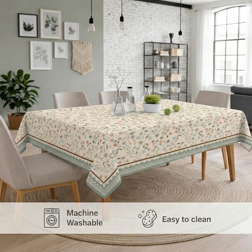 Image of STITCHNEST 'Tavola Luxe Series' Dining Table Cover 60x90 Inches | 6 Seater - 8 Seater Rectangular Dining Table Cover | Premium Fabric, Washable & Colour Fast