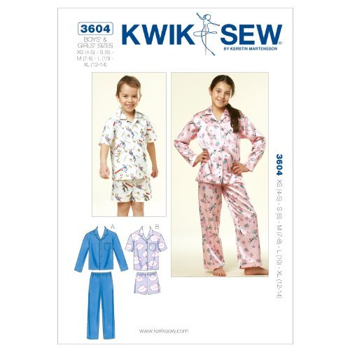 Kwik Sew K3604 Boys and Girls Pajamas Sewing Pattern, Size XS-S-M-L-XL by KWIK-SEW PATTERNS