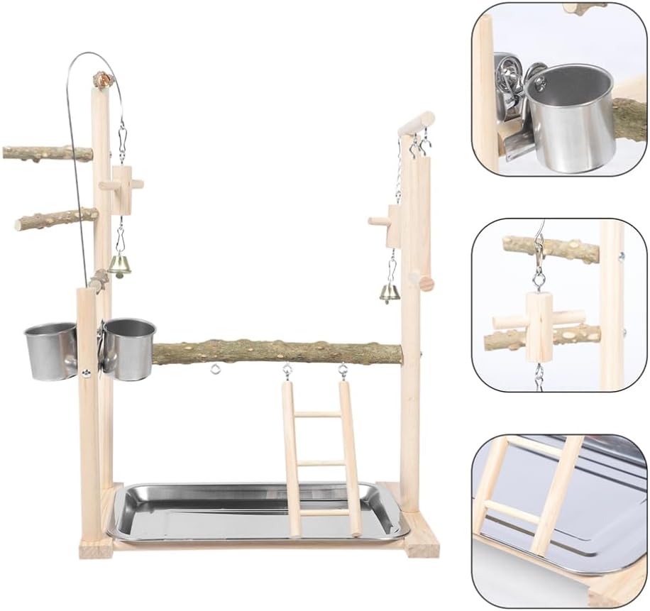 HANABASS Parrot Playground Stand Chewing Toys Interactive Bird Perch for Physical for Home for Cockatiels and Parakeets
