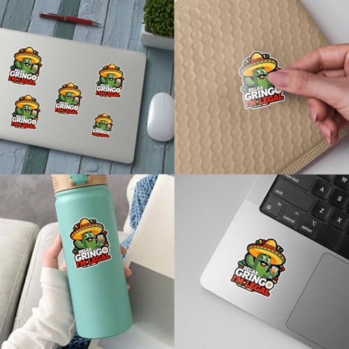 Image of 3Pcs Relax Gringo Im Legal Sticker, Relax Gringo I'm Legal Sticker for Car, Relax Gringo Calcomanias De Mexico Funny Immigrant Calcomanias Mexico Mexican Cactus Stickers for Truck Car Helmet (N2)