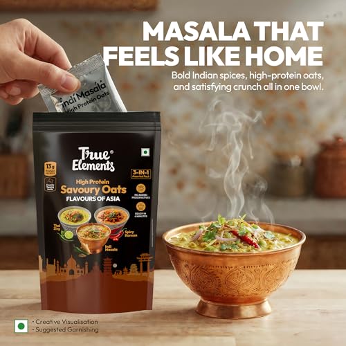 Image of True Elements High Protein Savoury Oats - Flavours Of Asia - Pack of 6