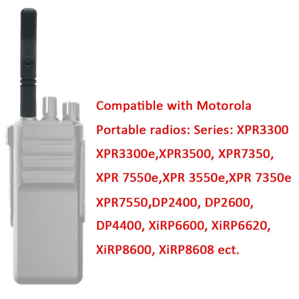 UHF 403-527MHz Antena gruesa para XPR3300/3500 XPR7350 XPR7550 DP4000 XPR3000 XPR3000e XPR7000 XPR7000e XPR7550 XPR7380 XPR7580 DP2000. Walkie Talkie DP2400 - Radio bidireccional (10 unidades)