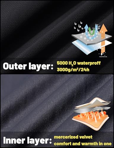 TACVASEN Softshelljacke Herren Wasserdicht Atmungsaktiv Übergangsjacke Outdoor Regenjacke Leicht Herbstjacke Funktionsjacke (L, Schwarz)