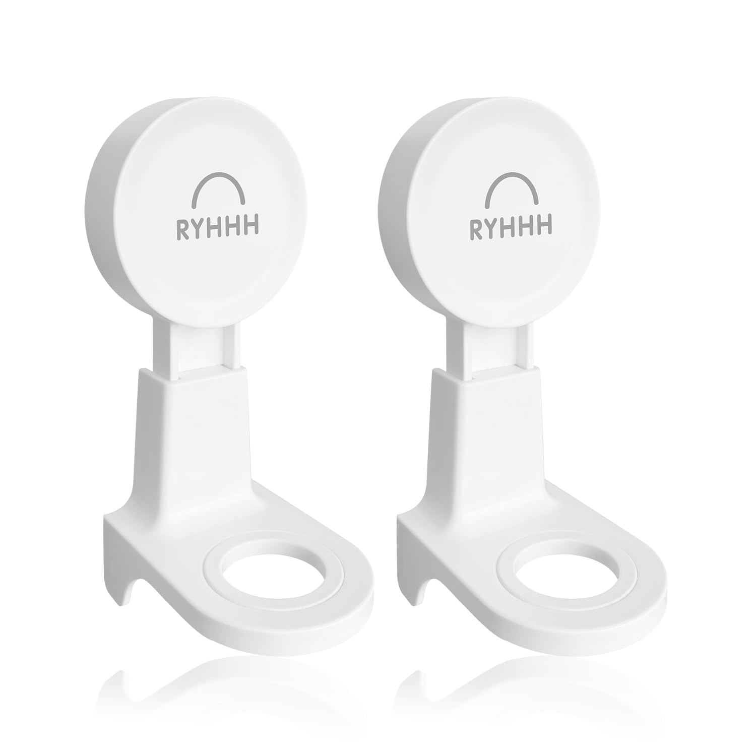 RYHHH Soap Bottle Dispenser Holder,Wall Mounted Pump Hand Stand, 2 Sizes Shower Bottle Holder Suction Cup,For Shampoo Bottles/Lotion Dispenser/Kitchen Soap Dispenser,Plastic In White,2 Pack