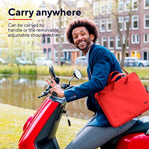 Trust Bologna Slim Eco Borsa per Laptop fino a 16", Borsa per Laptop Sostenibile in Plastica Riciclata, con Tracolla, Custodia per Viaggio, Lavoro, Ufficio, Scuola - Rosso - Immagine 2