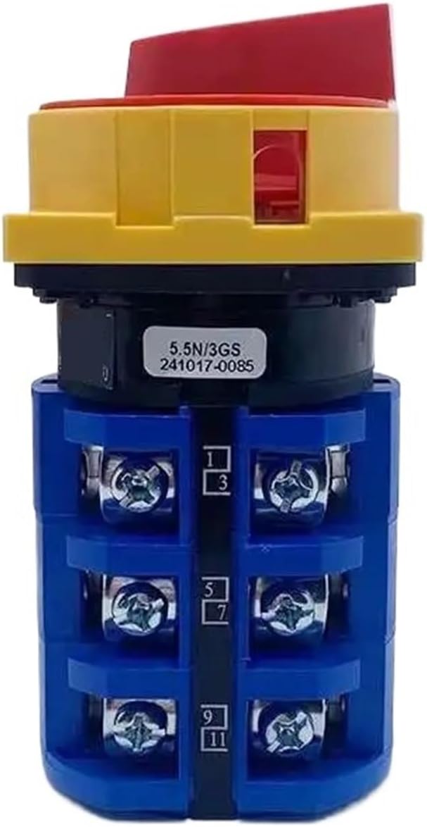 63A Padlock Isolator Changeover Rotary Cam Switch Power Cut-Off Knob Master Control Circuit Off-ON LW28 YMW26 LW26GS(1P 4Terminals)
