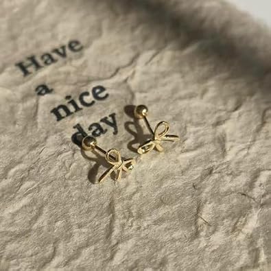 Flat Back Earrings for Women Flatback Bow Star Flower Stud Earrings Hypoallergenic Screw Back Earrings Tiny Small Tragus Cartilage Helix Piercing Jewelry for Sensitive Ears