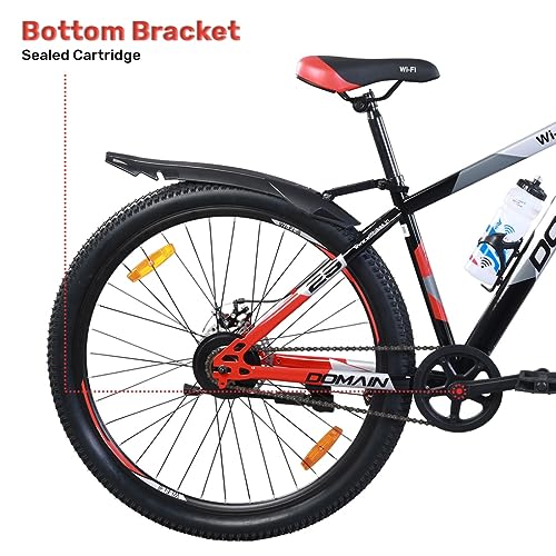 Image of Wifi Domain 29 Inches Single Speed Bicycle for Men Woman and Adults, with Dual Disc, 17 Inch Steel Frame, Hartex 2.40 Tyres, (Red Black)
