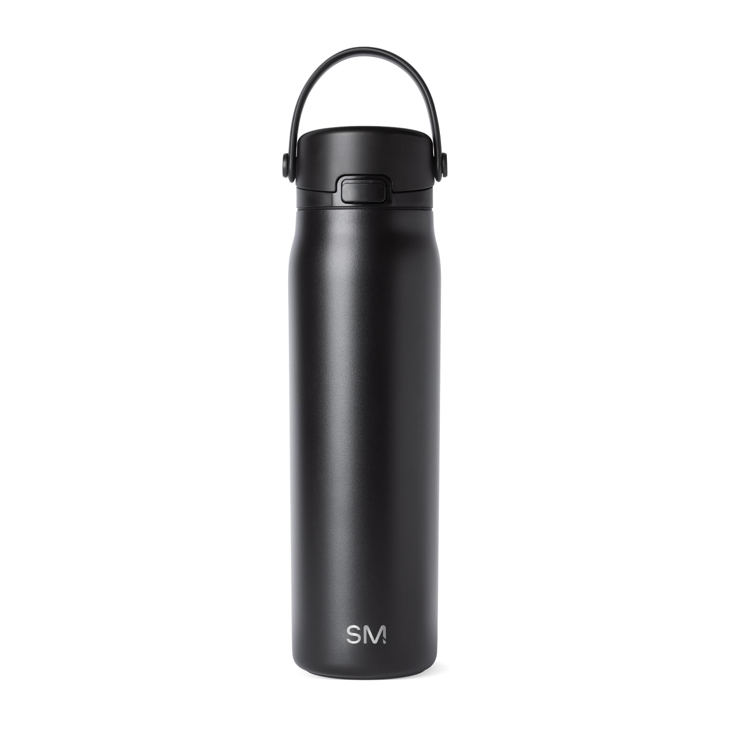 Simple Modern Mesa Sport Water Bottle with Covered Spout | 30oz Cup Holder Friendly Insulated Stainless Steel Bottle for Gym, Sports and Travel | Midnight Black