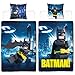 Produktbild Lego Kinder Bettwäsche Batman Gotham 135 x 200 + 80 x 80 cm 100% Baumwolle Universe Movie Robin Joker DC Super Heroes Doppel-Wendebettwäsche Kinderbettwäsche deutsche Standardgröße mit Reißverschluss