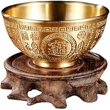 8.4cm*4.2cm Feng Shui Brass Treasure Bowl,Versatile Copper Decorative Wealth Good Lucky Porsperity Bowl Centerpieces Offering Bowl for Home Office