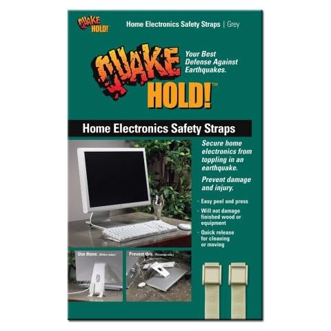 QuakeHold! 4172 Home Electronic Safety Strap, Grey Cover
