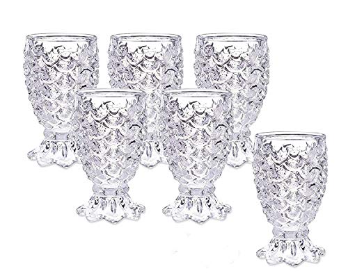 King International 2 Oz Shot Glass, Pineapple Heavy Base Shot Glass Set, Whiskey Shot Glass 6-Pack Perfect for Wine Tasting, Tequila, Shooter, Cocktail Pourer, Jigger-clear glass shot glasses-60ml