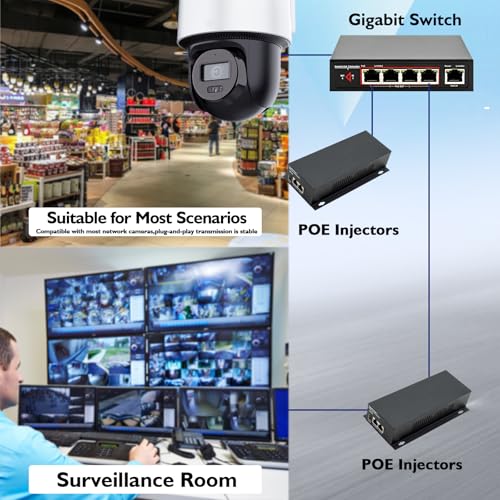 ThePoEstore High Power Gigabit PoE++ Injector Adapter, Integrated Power Supply, Convert A Non-PoE Port to A 90W Gigabit Port, Up to 95W to 60W, 30W, 15.4W, Up to 100m (328 ft) - Thumbnail 4