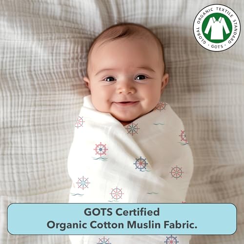Image of The White Cradle Muslin Swaddle for Newborn Baby, Organic Cotton Wrap White