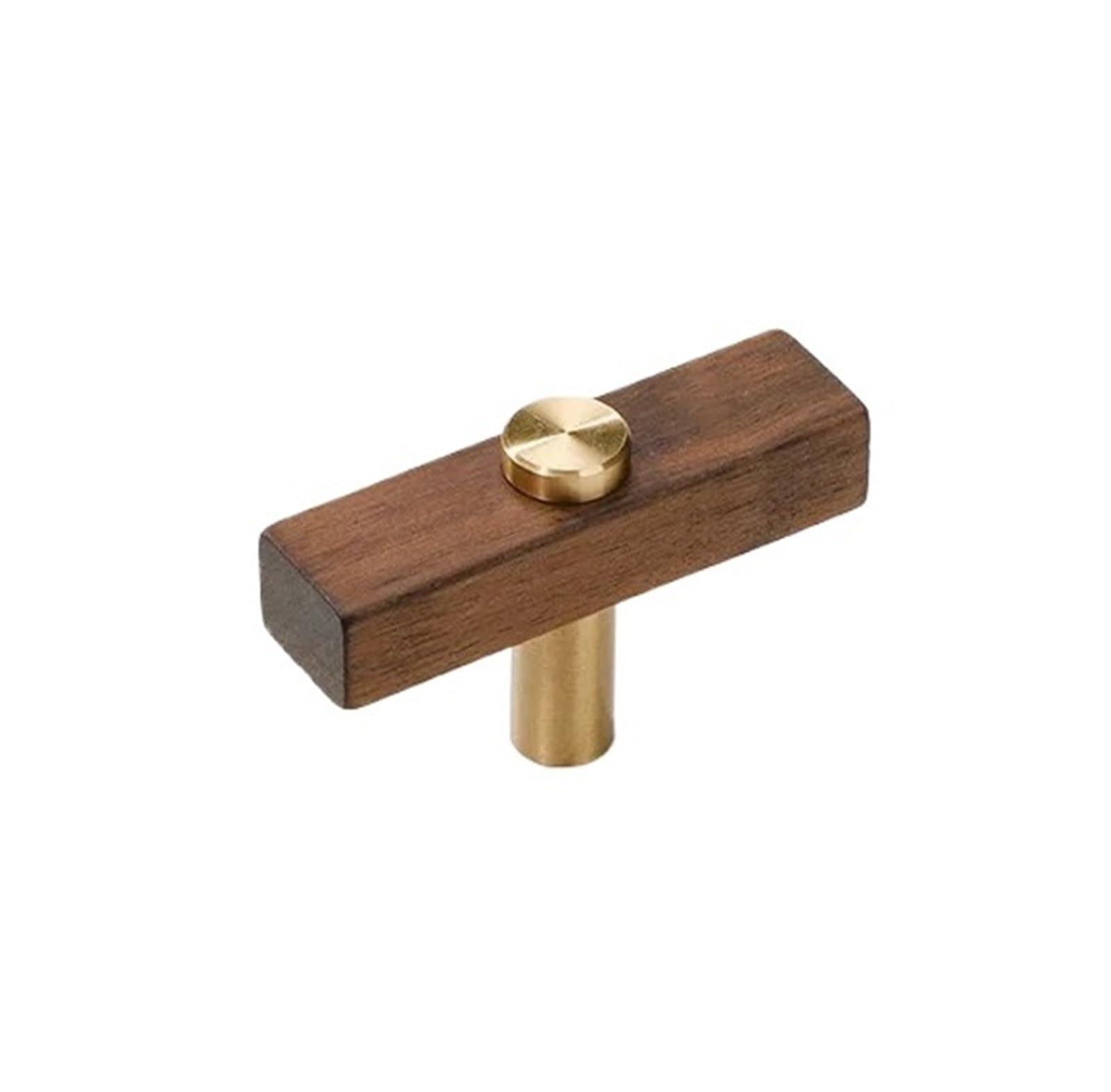 Vaqropnshrg A 2303 Brass T Furniture Pulls, Solid Brass Walnut Wood Cabinet Handles Knobs
