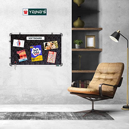 Image of YAJNAS 3x4 Feet (122x89 CM) Premium Material Notice Pin-up Board /Pin-up Board /Soft Board /Bulletin Board /Pin-up Display Board for Office, School and Home. (Blue Blush, 122x89 CM)