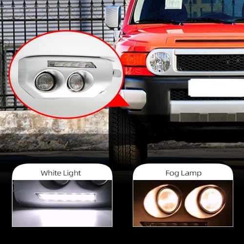 Luces diurnas DRL led para Toyota FJ Cruiser 2007-2014 con carcasa negra para parachoques 6