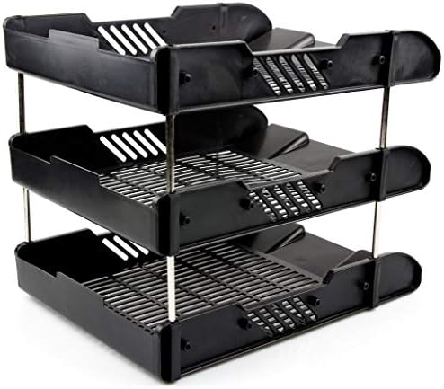 Stackable 3 Tier Office Filing Trays A4 Document Desk Riser Letter Paper Storage Organiser Magazine Rack Storage