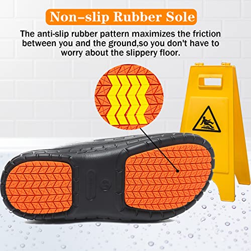 Image of Chef Shoes for Men Nonslip Water Proof Work Shoes Mens Clogs Comfortable Nursing Nurse Shoes for Gardener Men Indoor and Outdoor for Kitchen Office Seaside-Zapatos de Cocina para Hombres