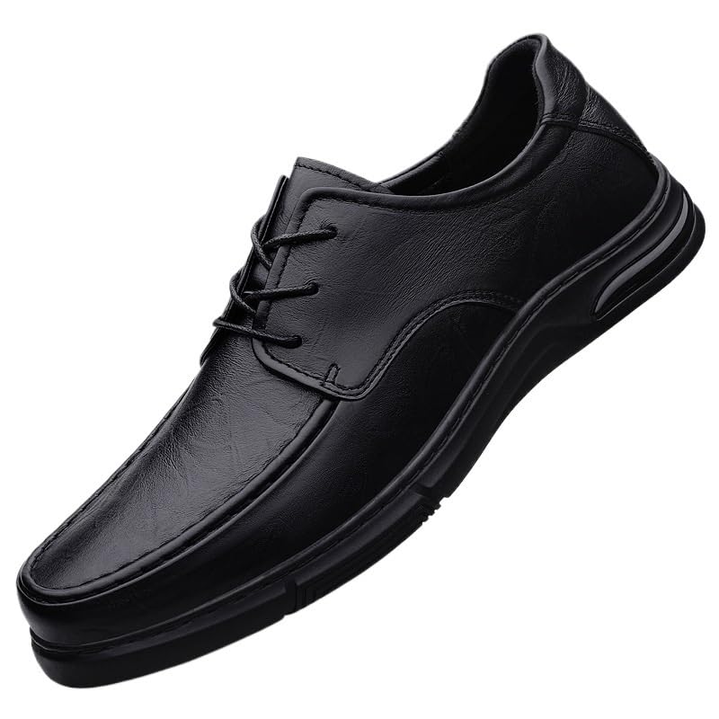 Men's Leather Lace Up Comfortable Formal Dress Sneaker Lace Up Dress Shoes Non Slip Casual Business Work Formal Oxfords Shoes Men Derby Shoe