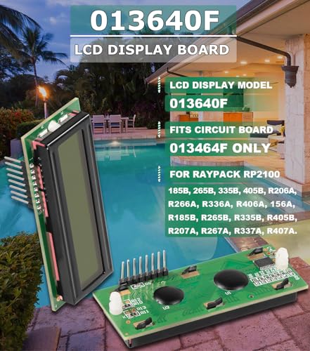 Camoo 013640F LCD Display Pool Stat Kit for Raypak RP 2100 Pool Heater Digital Pool Heater Models 185B 265B 335B 405B, Fits Circuit Board 013464F, for 601944 PC Board, RAY013640F