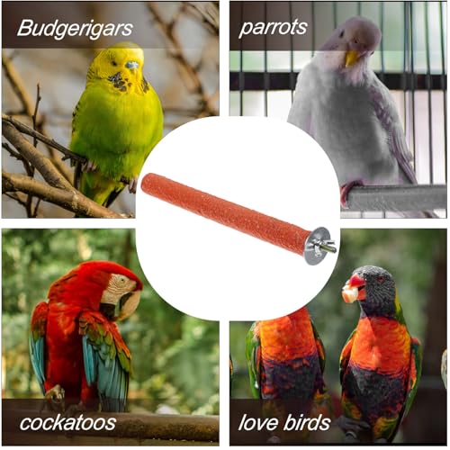 Image of Mipcase Parrot Grinding Stick Bird Beak Grinder and Claw Grinding Rod Bird Training Perch for Parakeets Cockatiels Small Birds Climbing Stand for Cage 7.87 in