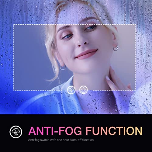 48 x 32 Inch LED Bathroom Mirror RGB Color Changing Mirror with Dimmable Lights, Memory Function, Anti-Fog, Touch Switch (Horizontal/Vertical)