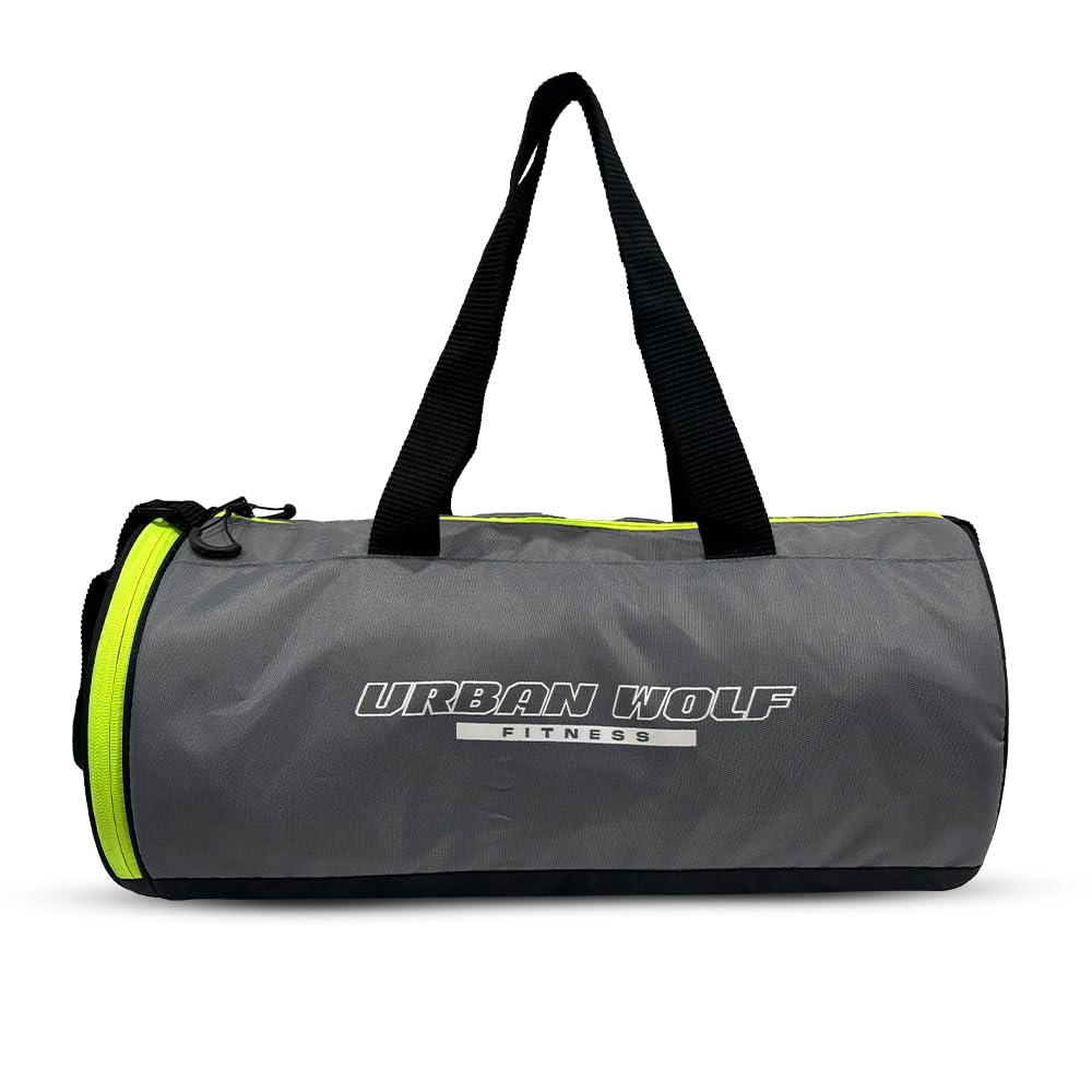 Urban Wolf 26L Gym Duffle Bag | Unisex Grey & Green Zipper | Separate Shoe Compartment | Quick Access Pocket | Durable Polyester | Multi-Functional Sports & Travel Bag | Dimensions 49x23x23 cm-image-35
