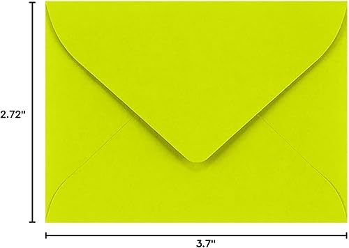 Miniatura 8 de LUXPaper #17 Mini sobres  2 1116 pulgadas x 3 1116 pulgadas  Amarillo cítrico  Texto de 80 libras  50 unidades