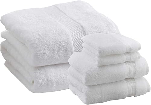 Charisma Hygro - Juego de toallas de algodón | 6 piezas (blanco) - 2 toallas de baño de lujo, 2 toallas de mano y 2 paños