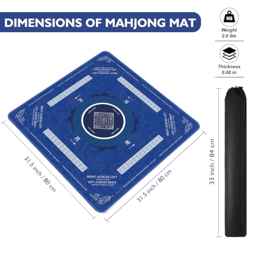 American Mahjong Mat with Rules, Mahjong Mat for Table Blue, 31.5" x 31.5" by Valtriqo - Used condition - Image 2