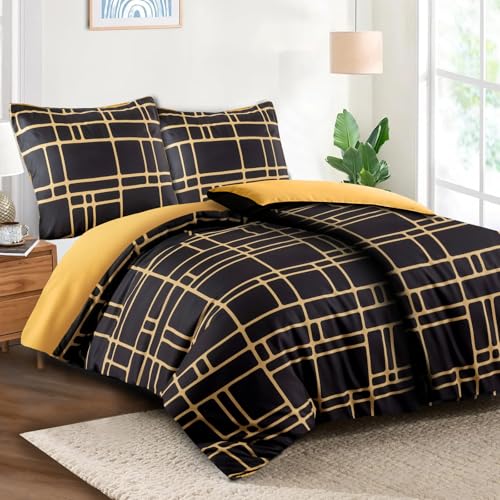 Pamposh Ropa de cama de 135 x 200 cm, 4 piezas, color gris, 2 fundas nórdicas de 135 x 200 cm y 2 fundas de almohada de 80 x 80 cm, certificado Öko-Tex, microfibra ultrasuave con cremallera