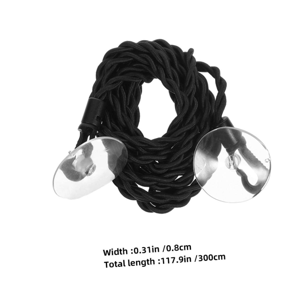 STOBAZA 2pcs Portable Windproof Clothesline with Suction Cups Braided Cord Travel Drying Rope for Camping Home Use Lightweight Elastic Material Secure Hook System for Indoor Outdoor Drying