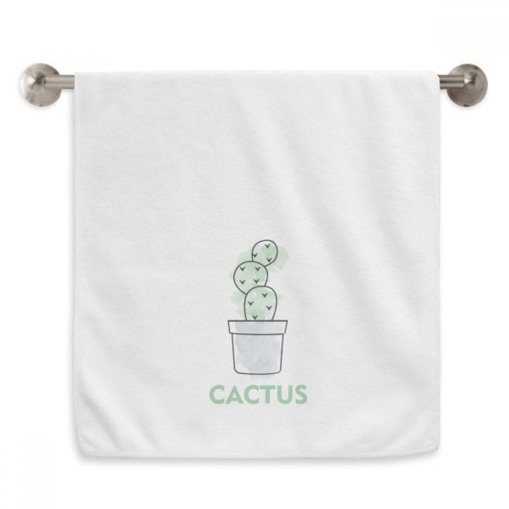 Serviette Cactus Succulentes en coton blanc doux 33x74 cm pour le visage
