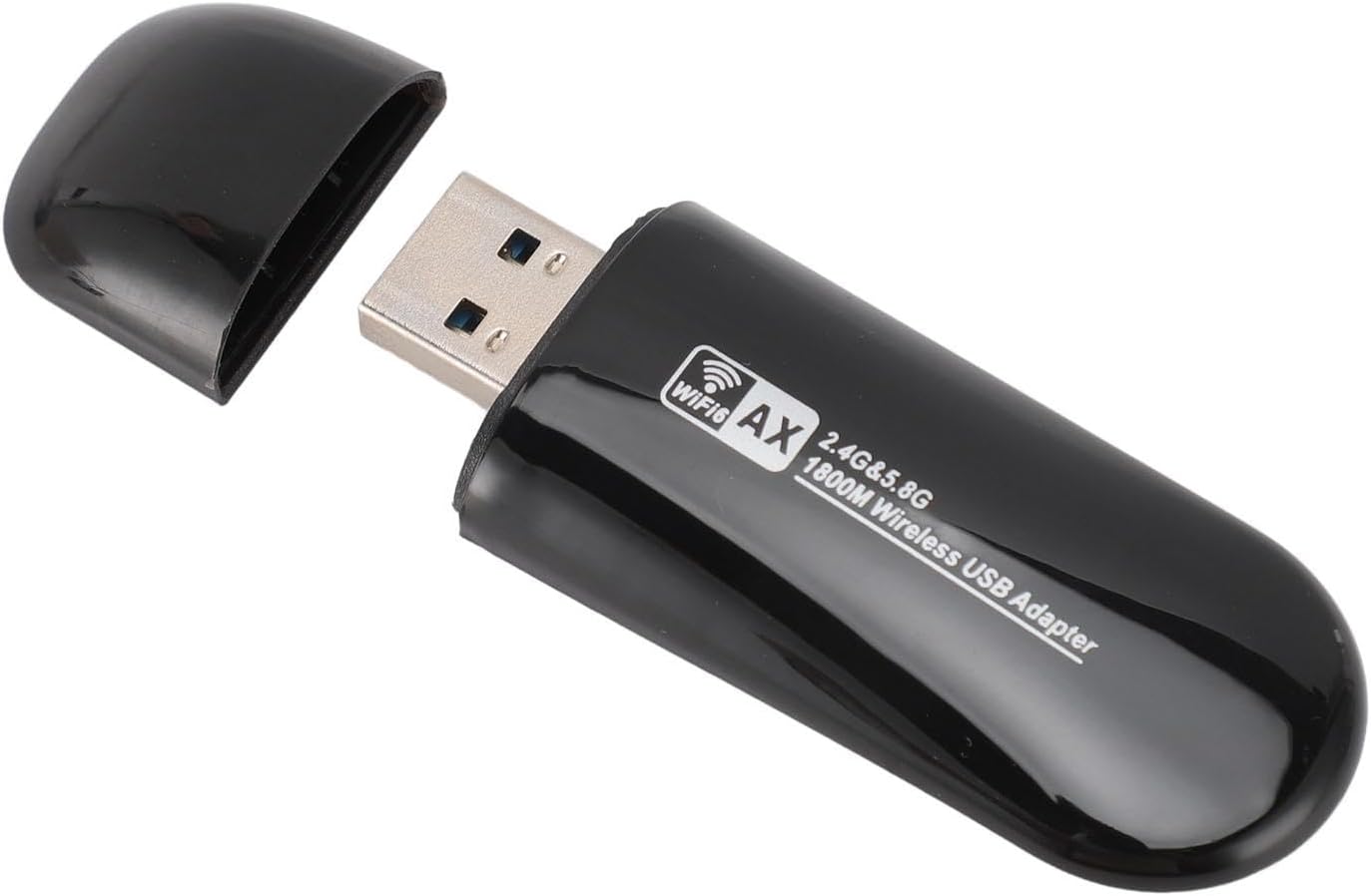 USB WLAN Stick AX1800 USB 3.0 WiFi 6 Stick Adapter Dual Volume 2.4G/5.8GHz Innet Container with Protective Cover for Wins11/10/Linux