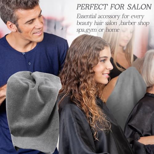Image of Shimeyao 50 Pack Bleach Proof Towels Microfiber Absorbent Resistant Hair Hand Towels Bulk Quick Dry for Barber Gym Bath Spa Shaving (Light Grey,16 x 29 Inch)