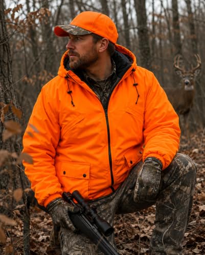 Image of TrailCrest Men's Blaze Orange Camo Insulated Waterproof Tanker Jacket