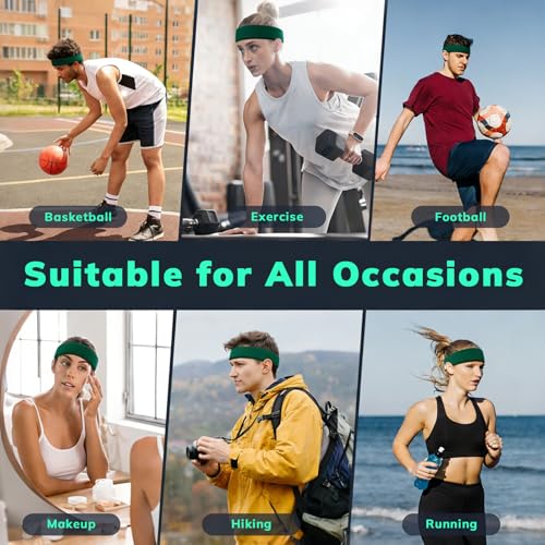 Image of Sweatbands Sports Headband for Men & Women - Terry Cloth Moisture-Wicking Sports Towel Headband for Tennis, Basketball, Running, Gym, and Fitness Working Out
