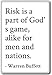 Produktbild Risk is a part of God's game, alike for men ... - Warren Buffett - quotes fridge magnet, White - Kühlschrankmagnet