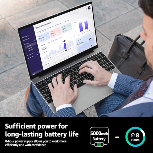 ApoloSign 15.6\" Full HD Laptop, 12GB RAM, 512GB SSD, Expandable to 1TB, Intel N5095 Processor, Dual-Band WiFi, 178° Viewing Angle, Dual Speakers-Gray - Thumbnail 3