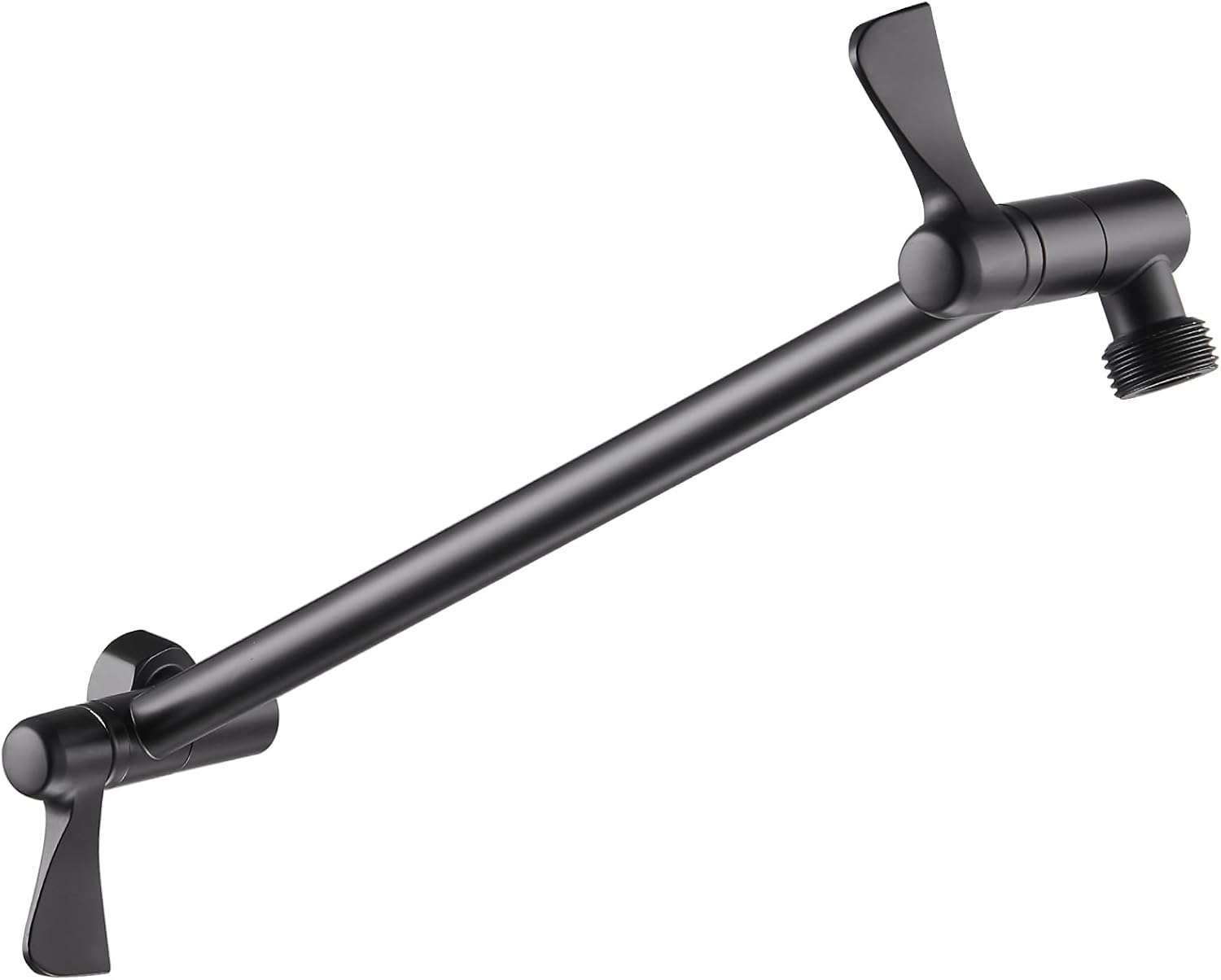 Cobbe 11" Shower Extension Arm, G1/2" Fitted Solid Brass Shower Arm Wall-mounted, 360° Adjustable Angle Rain Shower Head Arm Extender, Matte Black