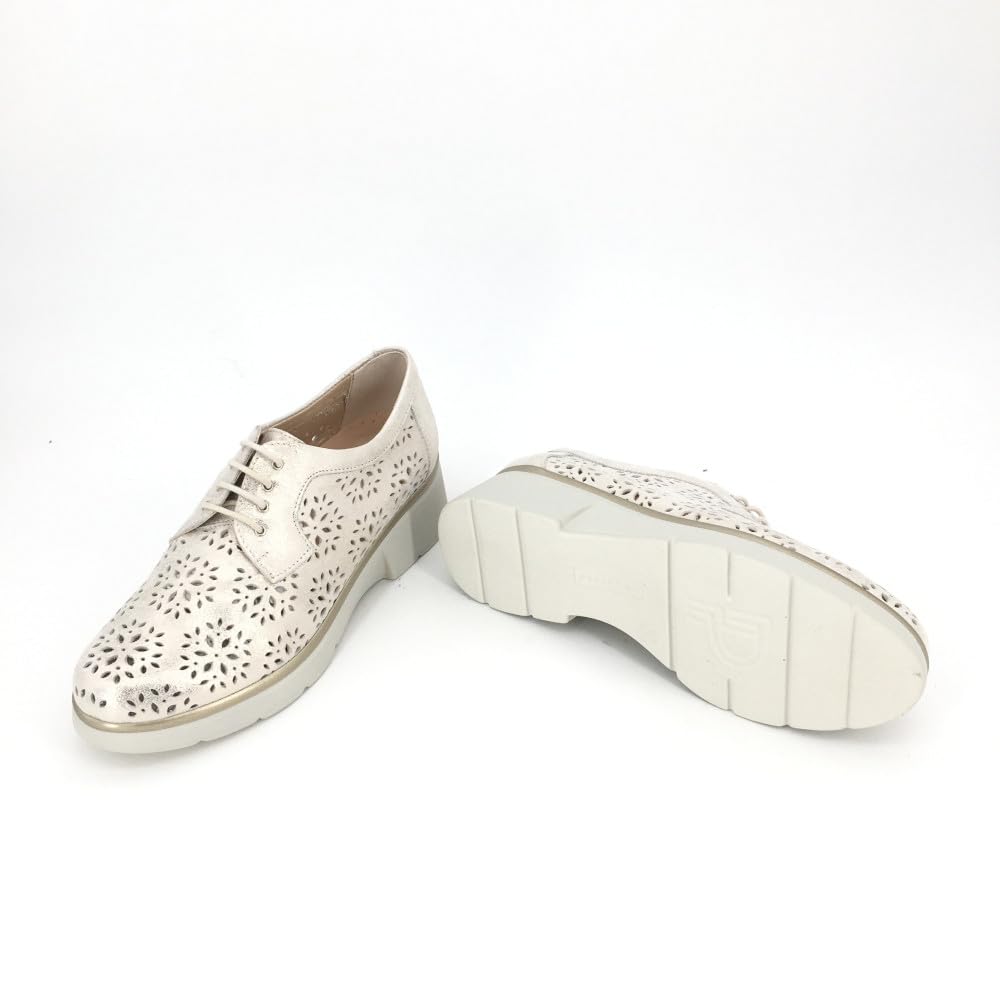 PITILLOS - Zapato Deportivo Casual,Sneakers de Cordones,cuña y Plataforma,Piel,mocasín,Calado,Rejilla, para: Mujer