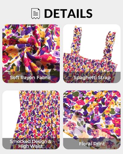 Image of Plus Size Summer Dress - Sun Boho Beach Casual Floral Spaghetti Strap Sleeveless Long Maxi Dresses