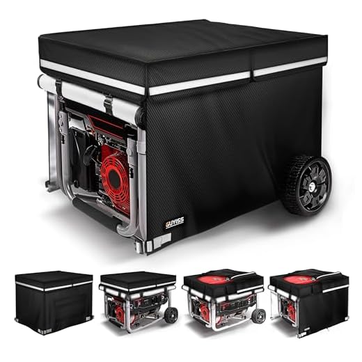 GUYISS Generator Covers While Running, 32x24x24 inch Generator Cover, 900D+210D Heavy Duty Waterproof, Top Can Be Opened for Refueling. All-weather Generator Protective Cover.Black