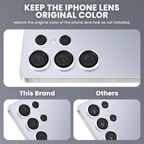 Image of FIRST MART Silver Camera Ring Guard Protector for Samsung Galaxy S25 Ultra | Tempered Glass with Metal Alloy Rings, HD Clear, Scratch Resistant, Case-Friendly | Pack of 1